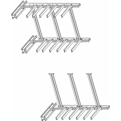 JARKE Cantilever Rack: Add-On, Heavy-Duty, 74 3/4 in x 49 in x 10 ft, Straight Arm - Heavy-Duty Pin-Lock Cantilever Rack Kits
