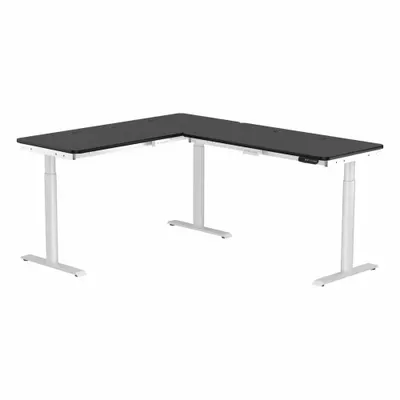 VERSADESK Standing Desk: Black, Wood, 60 in Overall Wd, 72 in Overall Dp - Electric Adjustable-Height Desks