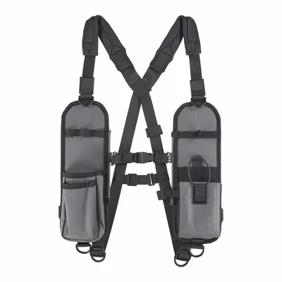 SQUIDS BY ERGODYNE Dual Shoulder Holster: Fits Universal, For Universal Series, Gray - Universal Radio Carrying Accessories