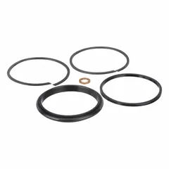 Repair kit for ENERPAC RSM-series hydraulic cylinders. Contains seals, O-rings, and wear rings for routine maintenance. Used in industrial pressing, lifting, and clamping applications.