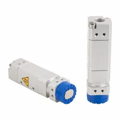 Magnetic gripper for handling perforated metal sheets and parts in industrial automation. Features a G1/8 in port, maximum holding force of 19 N, 12 mm magnet diameter, and 20 mm overall width. Includes a friction ring for improved grip on oily or coated surfaces.