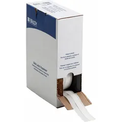 Polyolefin, white (matte) continuous sleeve label roll for wire and cable identification. Designed for 4 AWG to 12 AWG wire gauge. Compatible with M710 printer series for on-demand marking in industrial environments.