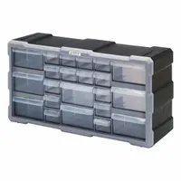 QUANTUM STORAGE SYSTEMS Drawer Bin Cabinet: 19 1/2 in x 6 1/4 in x 10 in, 22 Drawers, Stackable (MPN PDC-22BK)