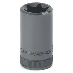 This Torx bit socket is designed for driving Torx fasteners in automotive, industrial, and mechanical assembly applications. It provides secure engagement to prevent cam-out and is suitable for high-torque fastening tasks where precise fit is required. Overall length is 1 3/4 in.