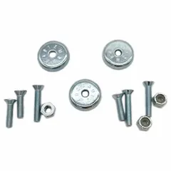 Threaded rare earth magnetic mount kit with #10-32 mounting stud. Provides strong holding force on ferrous surfaces for attaching sensors, probes, or indicators in industrial setups. Suitable for temporary or repositionable fixturing in machining, inspection, and test applications.