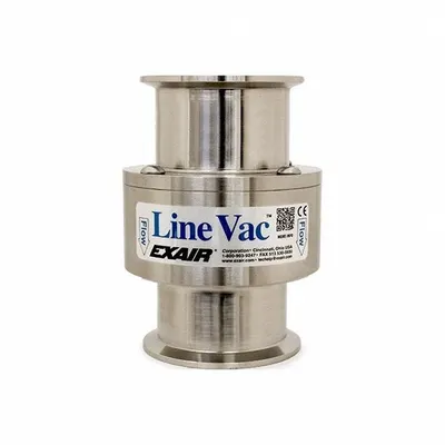 EXAIR Vacuum Conveyor: For 3 in Hose I.D., 2 3/4 in Vacuum ID - Corrosion-Resistant Vacuum Conveyors