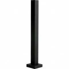 Black powder-coated carbon steel pedestal for mounting intercoms at gate operator entry points. Measures 4 in x 8 in with a 48 in overall height. Suitable for access-control applications requiring secure communication before gate entry.