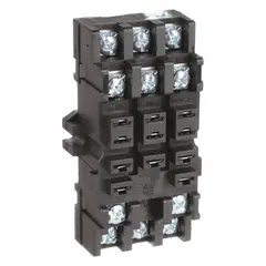 OMRON PTF11PC is an 11-pin combination DIN-rail and surface-mounted socket with a C-type configuration for elevator applications. It accommodates 10 A rated relays and supports flexible mounting in control panels and automation systems.