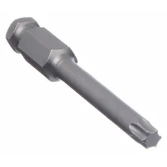 Impact-rated Torx bit with T40 head size and hex shank, designed for driving T40 fasteners in high-torque applications. Constructed from S2 steel, this standard-length bit is suitable for use with impact drivers in industrial assembly and maintenance. Supplied in a 5-pack.
