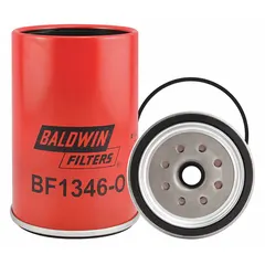 Cellulose spin-on fuel filter with 4 1/4 in outside diameter and 1"-14 thread size. Removes contaminants from diesel fuel in heavy-duty vehicles. Includes integral post seal.