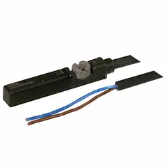 Reed-type pneumatic position sensor for detecting piston position in cylinders with 32 to 125mm bore diameter. Features IP67 protection, operates on 10-30V DC with 20 mA maximum current. Suitable for automation and control systems in industrial manufacturing, packaging, and material handling.