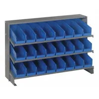 QUANTUM STORAGE SYSTEMS Bench Pick Rack: 36 in x 12 in x 27 in, 1 Usable Sides, 3 Shelves, 24 Bins (MPN QPRHA-201BL)