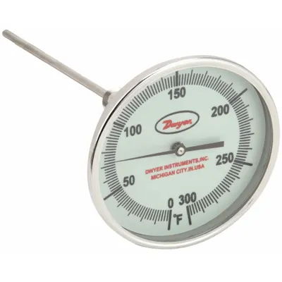 Dwyer Adjustable-Angle Glow-in-the-Dark Thread-Mount Dial Thermometer - Adjustable-Angle Glow-in-the-Dark Thread-Mount Dial Thermometers