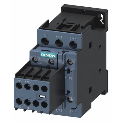 Siemens Power Contactor: Non-Reversing, 3 Poles, 3NO Contacts, 12 A - Non-Reversing IEC Contactors