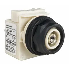 LED pilot light for panel mounting with 30 mm mounting size. Supplied without lens and without push-to-test feature. Provides visual indication of equipment status in industrial control panels and automation systems.