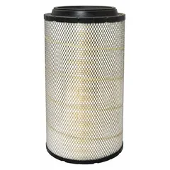 Round-oval engine air filter with radial seal, 22 3/16 in overall height. Designed for use in Iveco farm equipment to remove airborne contaminants from intake air.