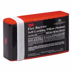 This 3M firestop pillow is designed to seal openings in fire-rated walls and floors, helping to prevent the spread of flames and smoke. It measures 6 inches wide by 9 inches long, is red in color, and carries a 3-hour fire rating. The pillow is non-interlocking and is commonly used in cable trays, conduit penetrations, and temporary openings in commercial and industrial buildings.