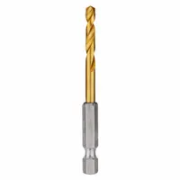 MILWAUKEE Hex Shank Drill Bit: 11/64", 135° Split Point, TiN-Coated HSS, Impact Rated (MPN 48-89-4608)