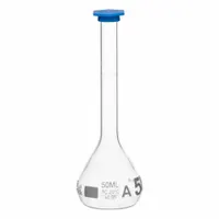 QORPAK Volumetric Flasks: 50 mL, Gray, Round, A, Includes Closure, 2 in Overall Ht (MPN 278383)