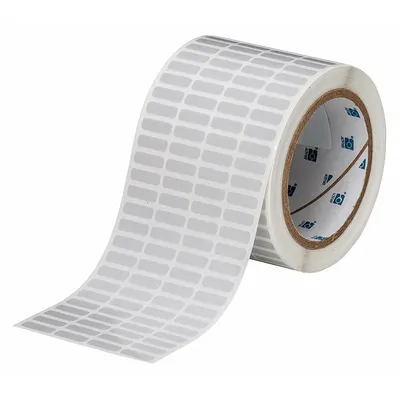 BRADY Pre-Cut Label Stock Roll: 1/4 in x 3/4 in, 1/4 in, Polyester, Gray - Brady Precut Label Rolls