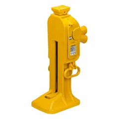 Mechanical ratchet jack with 15-ton load capacity and manual handle operation. Steel body construction with 23 1/4 in minimum lift. Used for heavy lifting and positioning in industrial maintenance, construction, and manufacturing applications.
