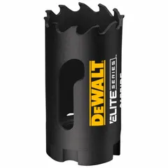 Multi-material-cutting hole saw without arbor. 1-1/4 in diameter, 3 teeth per inch, 5/8"-18 thread. Maximum cutting depth 1-3/4 in. For cutting wood, metal, and plastic in construction and maintenance tasks.