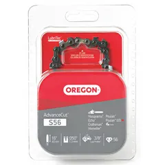 Chainsaw chain with 3/8 in pitch, 0.05 in gauge, and 56 drive links. Compatible with 16 in bar length. File size 5/32 in. Used for cutting wood in applications such as felling, limbing, and bucking.