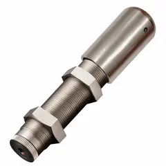 Steel shock absorber rated at 27.3 N force. Used in automation, packaging, and material handling systems to decelerate moving loads and reduce impact forces.