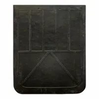 Black rubber mud flaps for rear vehicle location, supplied as a pair. Each flap measures 30 inches in height, 24 inches in width, and 1/4 inch in thickness. Designed to reduce road spray and debris from heavy-duty trucks and trailers