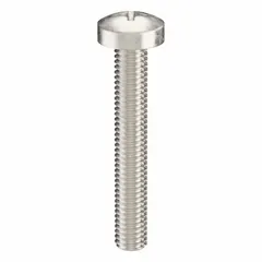 Pan head machine screws with M3x0.50 thread, 20 mm length, made of 316 stainless steel with a plain finish. Phillips #1 drive. Suitable for fastening metal parts in machinery, electrical enclosures, and industrial equipment. Supplied in a 100-piece pack.