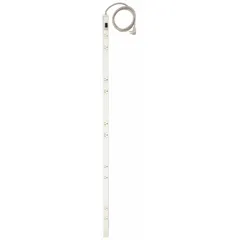 Industrial power strip with 10 outlets, 6 ft cord, and 15 A rating. White finish with 5-15P plug. Screw mounting for secure installation on racks or walls in workshops, data centers, or commercial facilities.