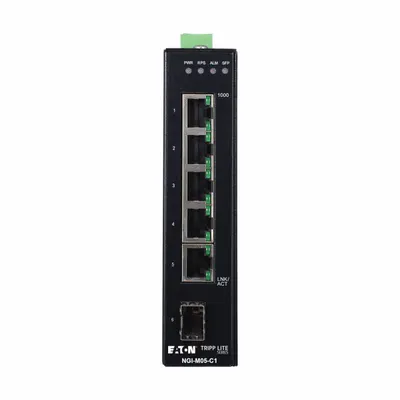 EATON TRIPP LITE Ethernet Switch: Managed, DIN Rail, 5 Ports, RJ45, (5) 10/100/1000 MBps - DIN Rail-Mount Ethernet Switches