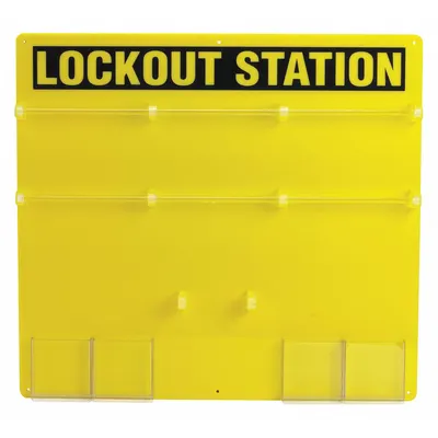 BRADY Lockout Station: Lockout Board, No Padlocks, Lockout Board, Lockout Board - Unfilled Lockout Stations