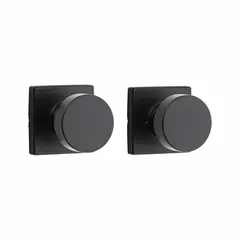 This KWIKSET passage knob lockset is designed for interior doors where locking is not required, such as hallways or closets. It features a rose lockset style and ANSI Hall function, allowing the knob to turn freely on both sides for push-button or turn-to-open access without a key.