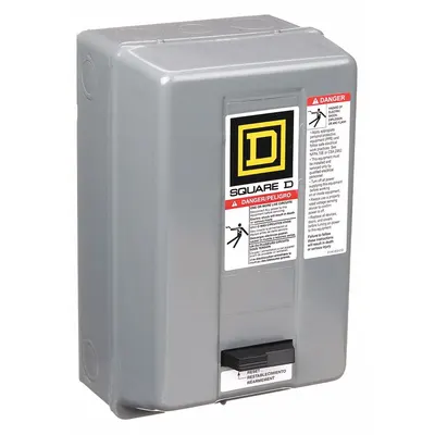 SQUARE D Magnetic Motor Starter: Non-Reversing, 2 Poles, NEMA Size 1P, 36 A - Enclosed Non-Reversing Starters with Thermal Overloads