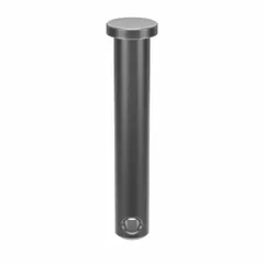 Steel clevis pin with 5/16 in diameter and 1 7/8 in shank length, overall length 1.875 in. Used as a mechanical fastener for connecting clevis forks or linkages in machinery, providing a pivot point secured with a cotter pin or retaining ring. Supplied in a 25-pack.