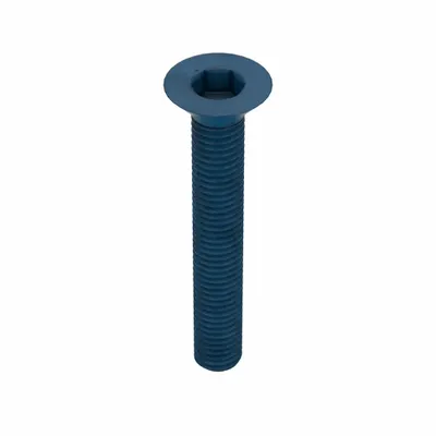 METRIC BLUE Socket Flat Head Screw: M10x1.50 Thread Size, 70 mm Lg, Flat, Blue Phosphate - Flat Head Socket Cap Screws