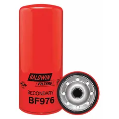 Spin-on fuel filter with cellulose media and integral post seal. Outside diameter 4 1/4 in, thread size 1 1/16"-16. Designed for use on Mack engines in bus applications to remove contaminants from diesel fuel.