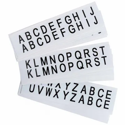 BRADY Letter Label Set: 5/8 in Character Ht, Indoor/Outdoor, Non-Reflective, Gothic - Permanent Letters & Numbers