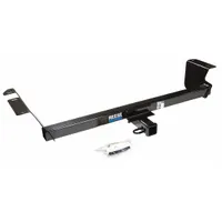 Steel step bumper hitch with powder-coated finish. Fits Chrysler Routan. Gross trailer weight capacity 4,000 lb, tongue weight 400 lb. No drilling required for installation. Used for towing small trailers, campers, or utility loads