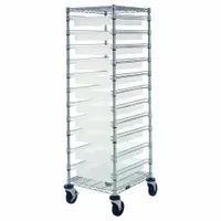 QUANTUM STORAGE SYSTEMS Bin Cart: 1,200 lb, 11 Bins/Tubs, 2 Shelves, Clear, Clear, 1 Usable Sides (MPN BC212469M2CL)