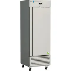 This upright lab freezer provides 25 cu ft of storage capacity with a temperature range of -30°C to -25°C. It features an auto defrost method to minimize ice buildup and a right-hinged door. Suitable for general purpose storage of biological samples, reagents, and pharmaceuticals in research, clinical, and industrial laboratories.