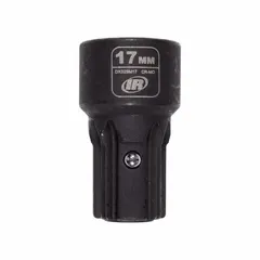 Metric impact socket with 17 mm hex opening, 6-point standard drive, and 1 9/16 in overall length. Manganese phosphate finish resists wear and corrosion. Suitable for heavy-duty fastening with impact tools in automotive and industrial settings.
