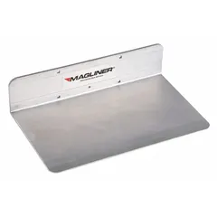 Replacement or upgrade nose plate for Magliner hand trucks. Beveled profile aids sliding under loads. Measures 20 inches wide by 12 inches deep, with 500 lb load capacity. Silver finish.
