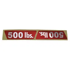 Replacement capacity label for material handling equipment. This 2-pack provides clear capacity markings for safe operation and compliance. Fits Dayton brand models 4GU71 and 4GU72.