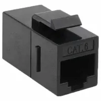 TRIPLETT CAT6 COUPLER, BLACK: Inline Coupler RJ45, Solid, 6 Cable Category, Std, Each Pack Size, 1 (MPN CAT6-CPL-BK)
