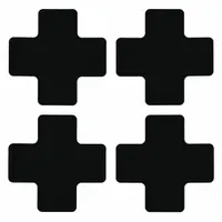 Floor Marking Tape: Cross, Solid, Black, No Legend, 2 in x 5 in, 8 mil Tape Thick, Brady®, 20 PK (MPN 104470)