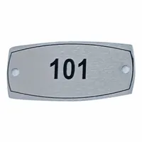 APPROVED VENDOR Locker Number Plate: 2 1/4 in x 1 in, 1 Plates, 101 to 200, Aluminum, Gray