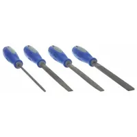 File Set: 6 in Flat Wood Rasp/6 in Half Round/6 in Half Round Wood Rasp/6 in Round, Includes Handle (MPN 10Z763)