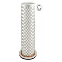Round-oval engine air filter with axial seal. Outside diameter 2 23/32 in. Designed for use in Fiat-Allis vehicles to filter combustion air, protecting engine components from airborne contaminants